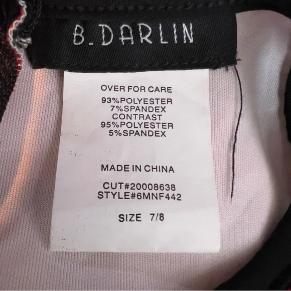 B. Darlin Red & Black Floral Printed Design Sleeveless Halter Neck BodyCon Dress - Picture 6 of 7